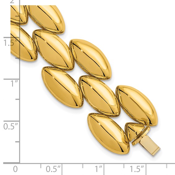 Herco 14K Polished Fancy Oval Link 7.25 Inch Bracelet