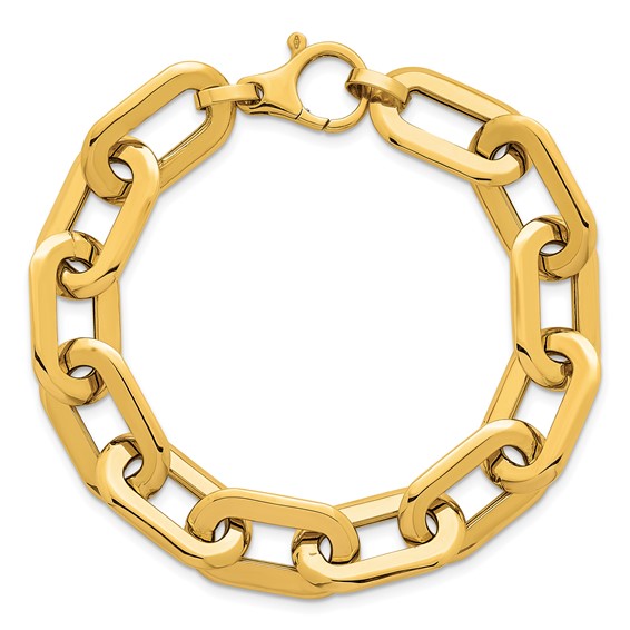 Herco 14K Polished Flat Oval Link 7.75 Inch Chain Bracelet