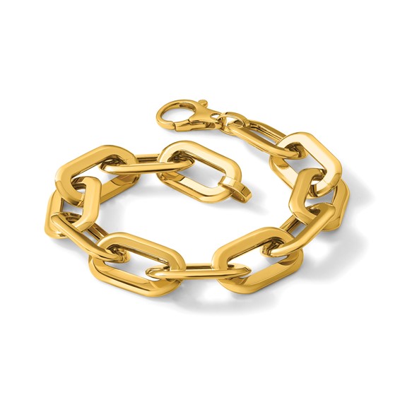 Herco 14K Polished Flat Oval Link 7.75 Inch Chain Bracelet