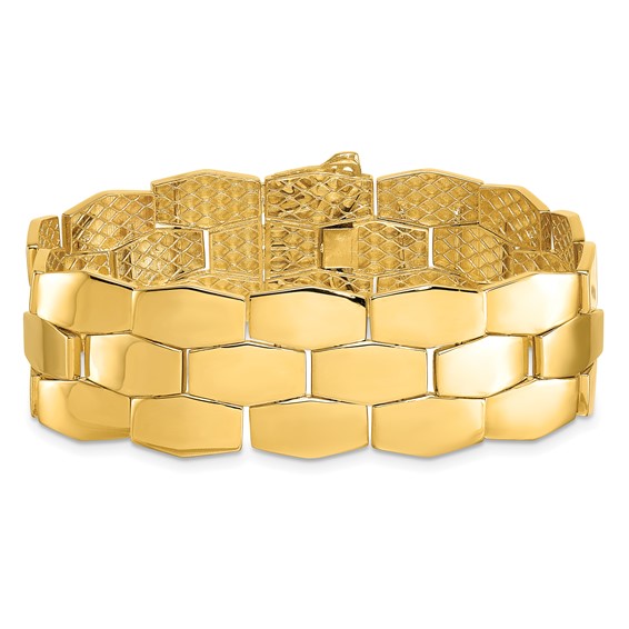 Herco 14K Polished 19mm Flat Geometric Link 7.25 Inch Bracelet