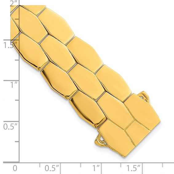 Herco 14K Polished 19mm Flat Geometric Link 7.25 Inch Bracelet