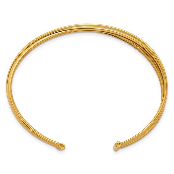 Herco 14K Polished Tri-Strand Cuff Bangle