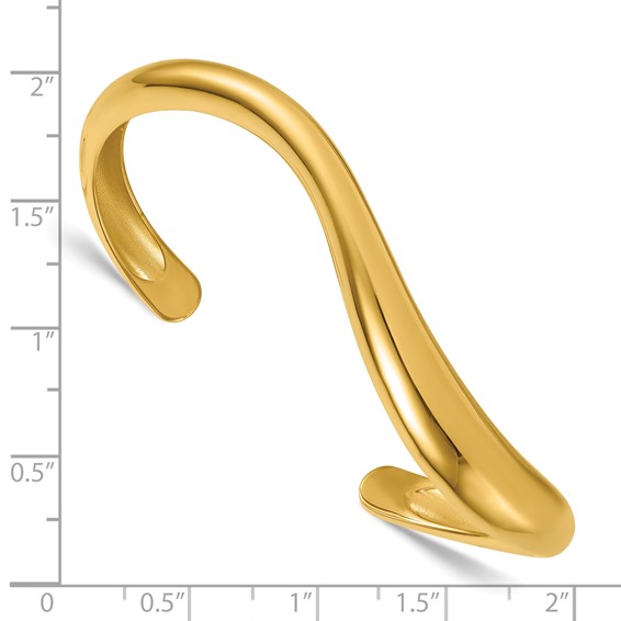 Herco 14K Polished Wave Cuff Bangle