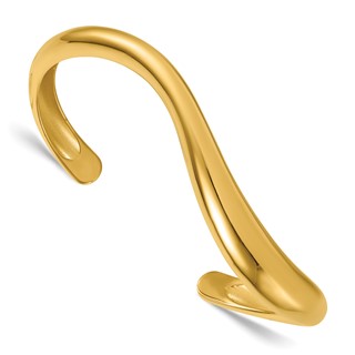 Herco 14K Polished Wave Cuff Bangle