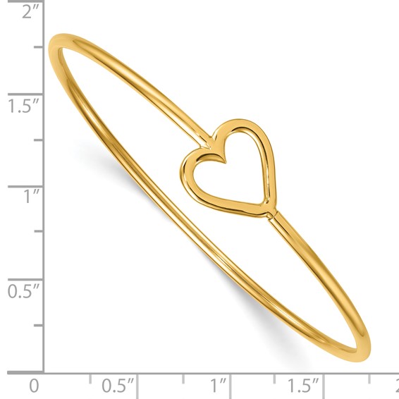 Herco 14K Polished Heart Flexible with Hidden Clasp Bangle