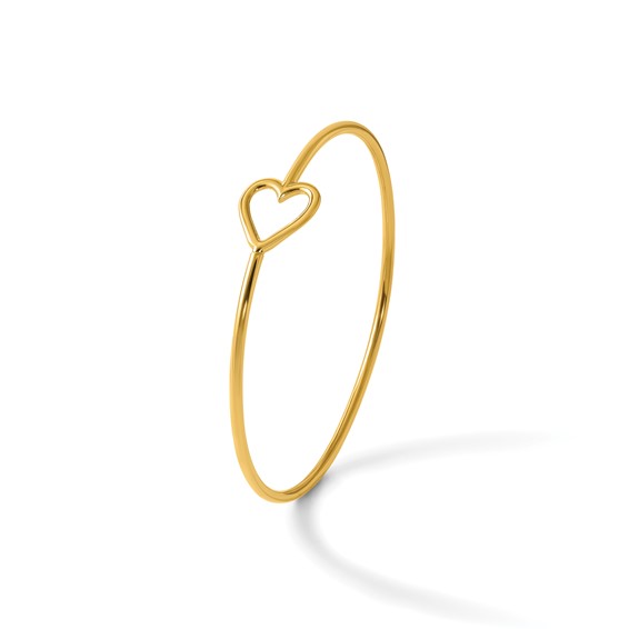 Herco 14K Polished Heart Flexible with Hidden Clasp Bangle