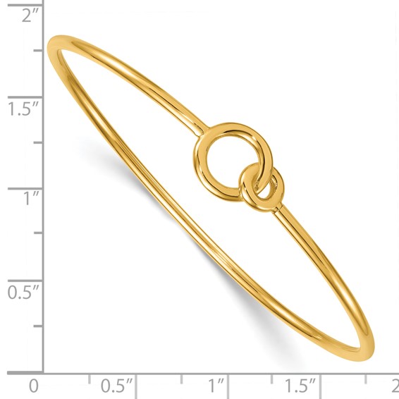 Herco 14K Polished Interlocking Circles Flexible with Hidden Clasp Bangle