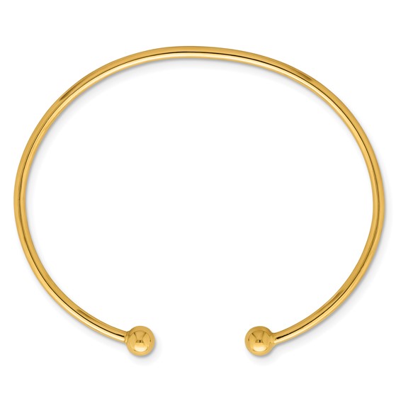 Herco 14K Polished Bead Flexible Cuff Bracelet