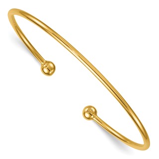 Herco 14K Polished Bead Flexible Cuff Bracelet