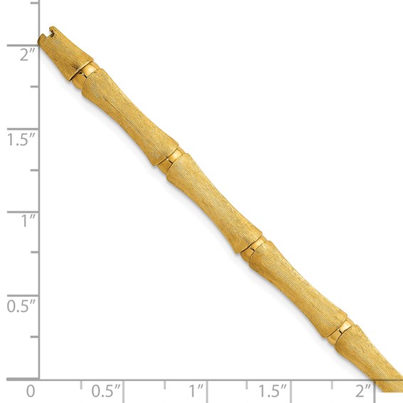 Herco 14K Polished and Brushed Bamboo 7.5 Inch Bracelet