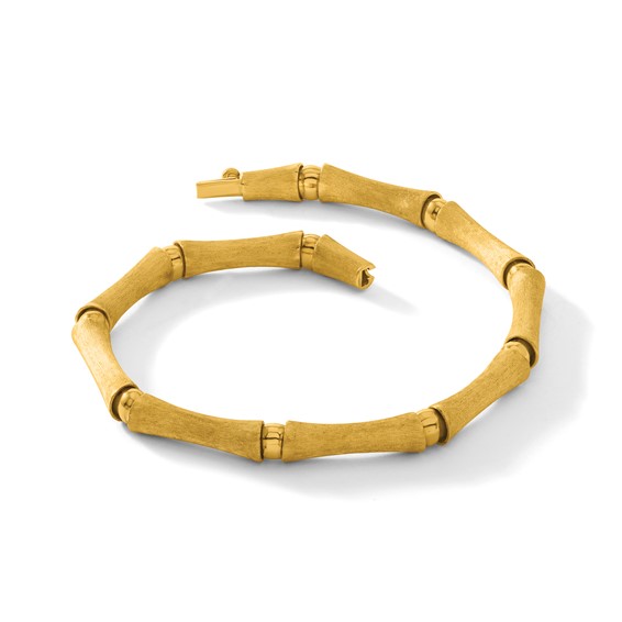 Herco 14K Polished and Brushed Bamboo 7.5 Inch Bracelet