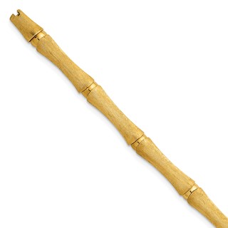 Herco 14K Polished and Brushed Bamboo 7.5 Inch Bracelet