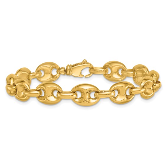 Herco 14K Polished Puffed Mariner 7.25 Inch Chain Bracelet