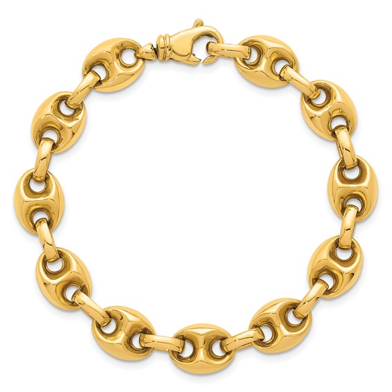 Herco 14K Polished Puffed Mariner 7.25 Inch Chain Bracelet