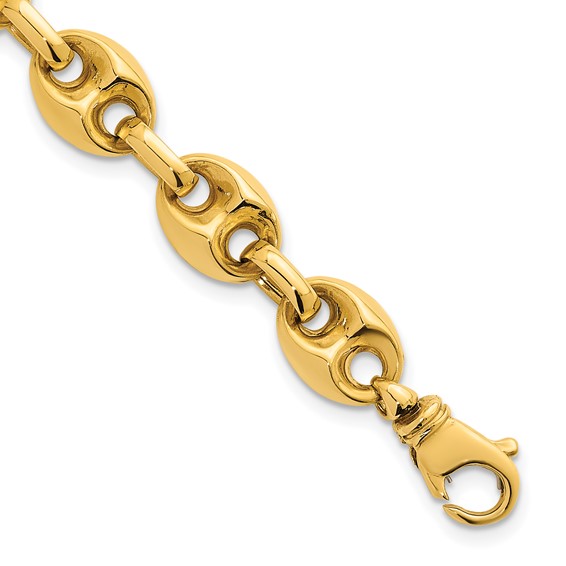 Herco 14K Polished Puffed Mariner 7.25 Inch Chain Bracelet
