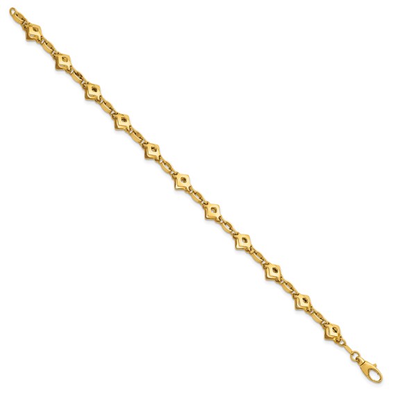 Herco 14K Polished  Mixed Link 7.5 Inch Bracelet