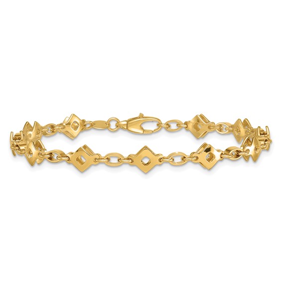 Herco 14K Polished  Mixed Link 7.5 Inch Bracelet