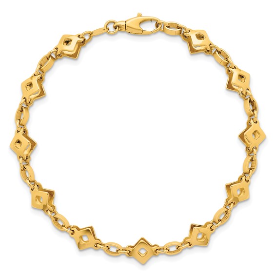 Herco 14K Polished  Mixed Link 7.5 Inch Bracelet