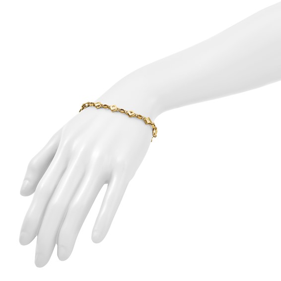 Herco 14K Polished  Mixed Link 7.5 Inch Bracelet