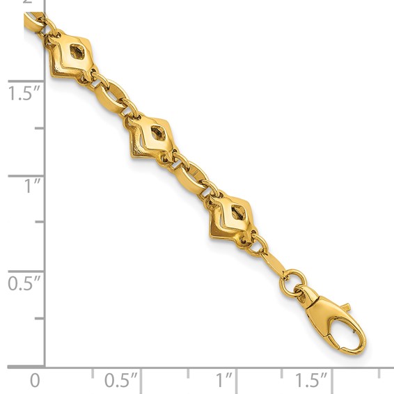 Herco 14K Polished  Mixed Link 7.5 Inch Bracelet