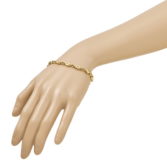 Herco 14K Polished  Mixed Link 7.5 Inch Bracelet