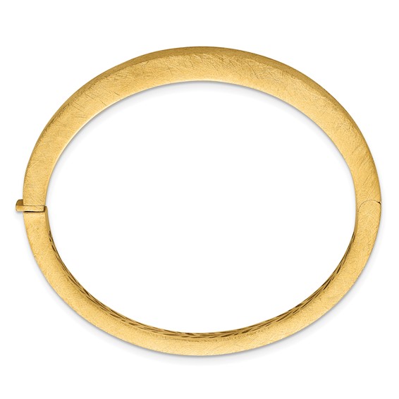 Herco 14K Polished and Brushed Textured Graduated Bangle