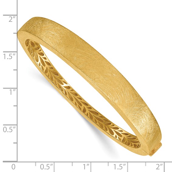 Herco 14K Polished and Brushed Textured Graduated Bangle