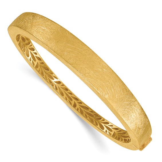 Herco 14K Polished and Brushed Textured Graduated Bangle