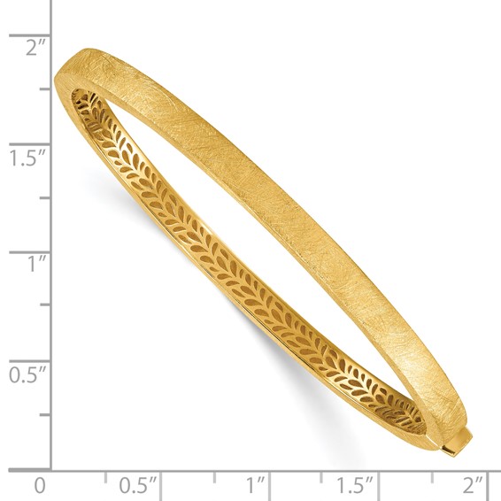 Herco 14K Polished and Brushed Textured 4mm Bangle