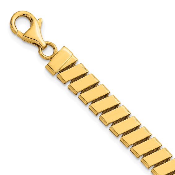 Herco 14k Polished 7.5mm Flat Bar Link 7 Inch Bracelet
