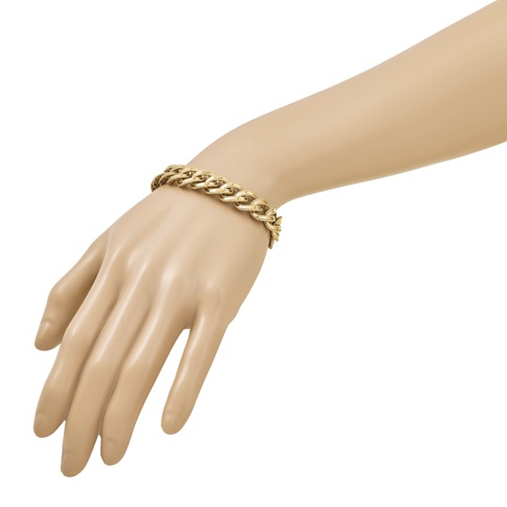 Herco 14k Polished and Textured Fancy Link 7 Inch Bracelet