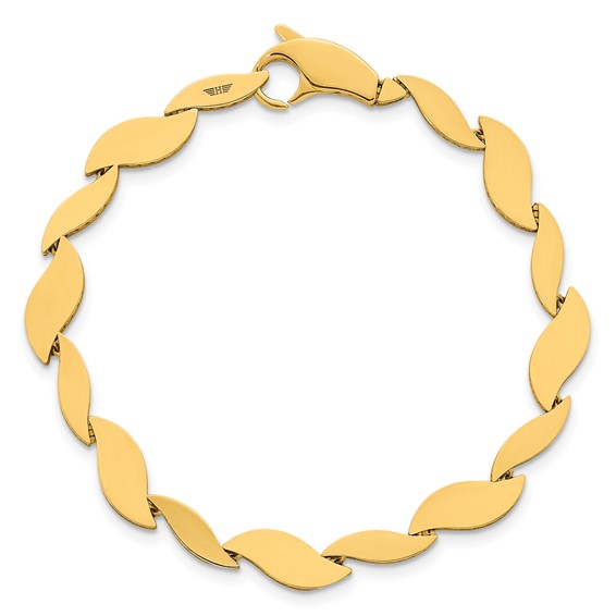 Herco 14k Polished and SatInch Reversible  7 Inch Bracelet