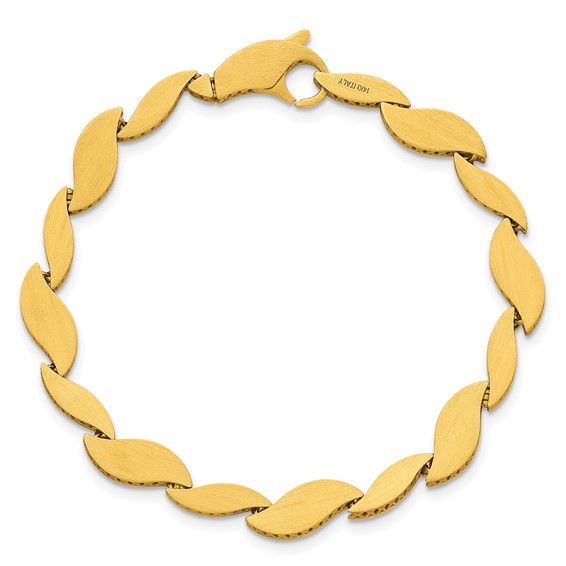 Herco 14k Polished and SatInch Reversible  7 Inch Bracelet