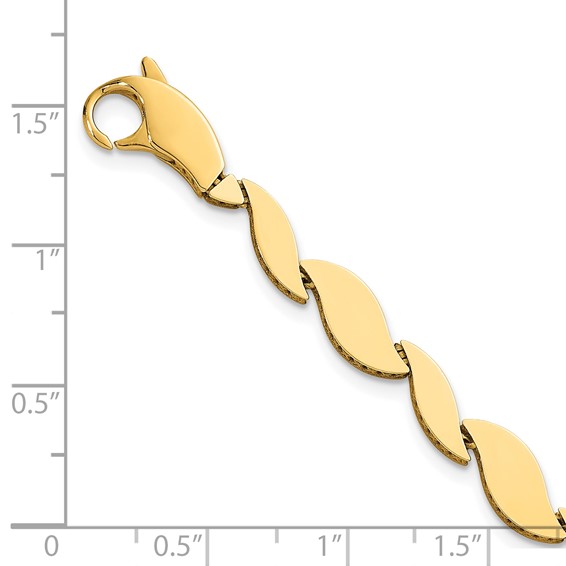 Herco 14k Polished and SatInch Reversible  7 Inch Bracelet