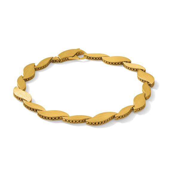 Herco 14k Polished and SatInch Reversible  7 Inch Bracelet