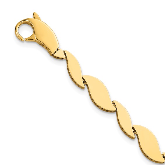 Herco 14k Polished and SatInch Reversible  7 Inch Bracelet