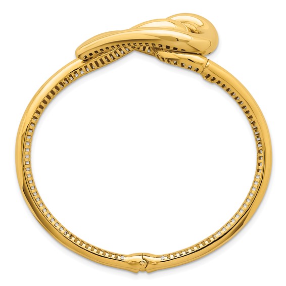 Herco 14K Puffed Heart Hinged Bangle