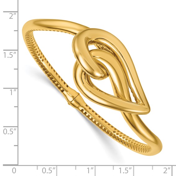 Herco 14K Puffed Heart Hinged Bangle