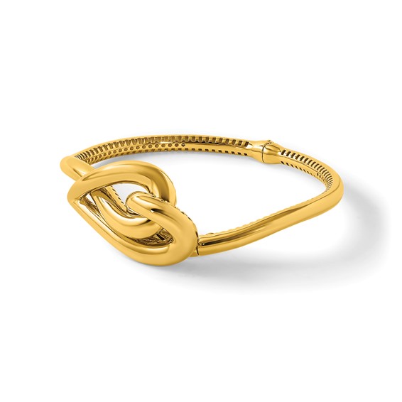 Herco 14K Puffed Heart Hinged Bangle