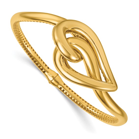 Herco 14K Puffed Heart Hinged Bangle