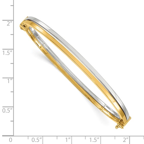 Herco 14K Two-tone Polished 4mm Hinged Bangle