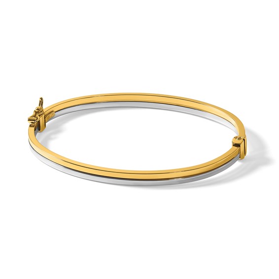 Herco 14K Two-tone Polished 4mm Hinged Bangle