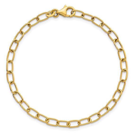 Herco 14K Polished 4mm Oval Link Cable 7.5 Inch Bracelet