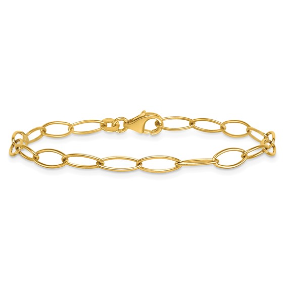 Herco 14K Polished Fancy Oval Link 7.5 Inch Bracelet