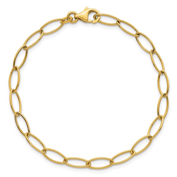 Herco 14K Polished Fancy Oval Link 7.5 Inch Bracelet