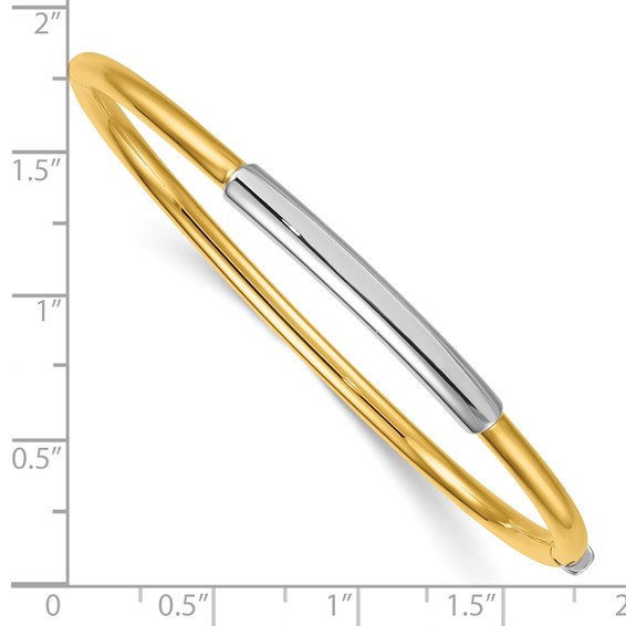 Herco 14K Two-Tone Polished Bar Hinged Bangle