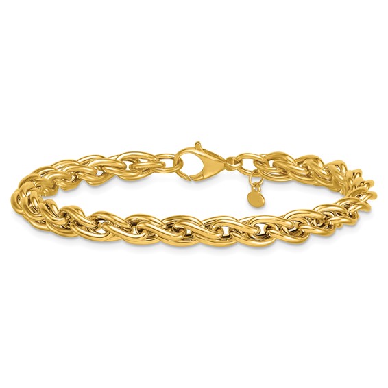 Herco 14K Polished Twisted Double Rounded Link 7.5 Inch Bracelet