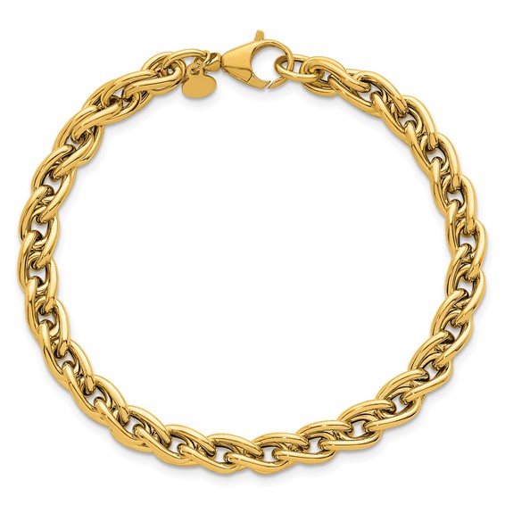 Herco 14K Polished Twisted Double Rounded Link 7.5 Inch Bracelet