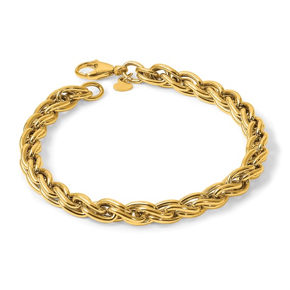 Herco 14K Polished Twisted Double Rounded Link 7.5 Inch Bracelet