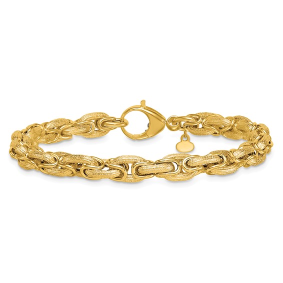Herco 14K Polished and Brushed Fancy Link 7.5 Inch Bracelet